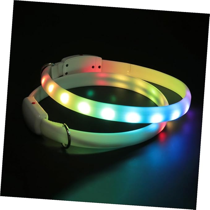 LED Dog Collar USB Rechargeable Waterproof Flashing Pet Collar Glowing Night Luminous for Dogs