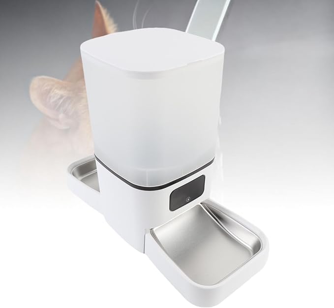 Zerodis Smart Pet Food Dispenser with Generous 6L Capacity, Remote Feeding Control, Timed Feeding for Indoor Pets
