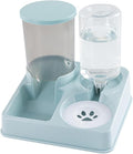 Pet Feeder and Water Dispenser Automatic Bowl for Cats Dogs 1L Water 0.75kg Food Capacity Self-Feeding Station Elevated Design- Green