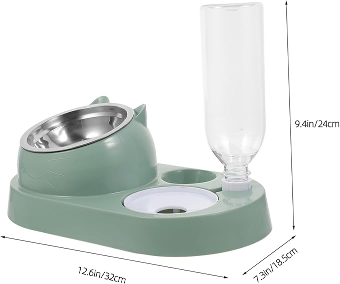 POPETPOP Automatic PET Feeder with Water Dispenser Dual Bowl Design for Cats and Small Dogs Skid Base Detachable for Easy Cleaning for Indoor Use