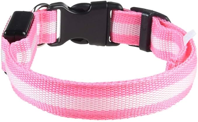 LED Dog Collar Safety Collar USB Rechargeable Adjustable Glowing Pet Collar Basic Dog Collars Reflective Light Up Collars for Your Dogs 8 Colors with 3 Sizes