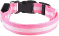 LED Dog Collar Safety Collar USB Rechargeable Adjustable Glowing Pet Collar Basic Dog Collars Reflective Light Up Collars for Your Dogs 8 Colors with 3 Sizes