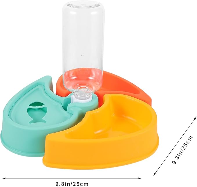 Dry and Wet Food Separation Pet Feeder Bowl with Water Dispenser, Anti-Skid Dog and Cat Feeding Station for Indoor Use