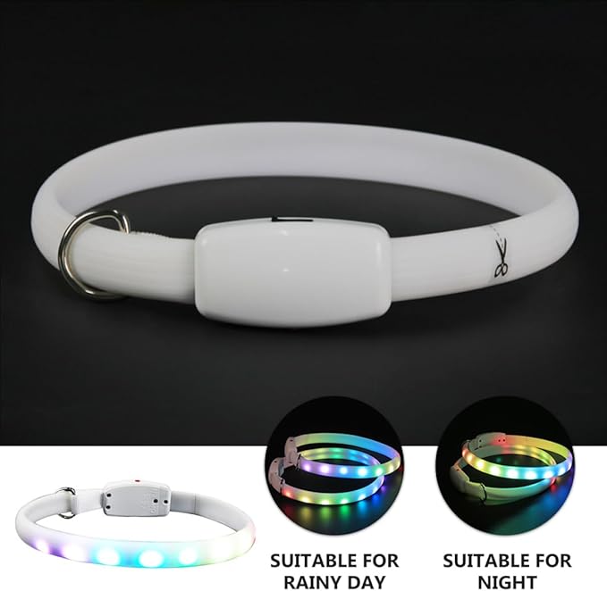 SUPVOX USB Rechargeable LED Dog Collar Luminous Pet Collar for Night Safety for Dogs Durable and Comfortable Design for