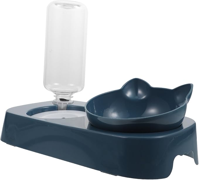 Elevated PET Feeding Bowl Automatic Water Dispenser for Cats and Dogs Non-Slip Tilted Design Neck Protection for Indoor Use
