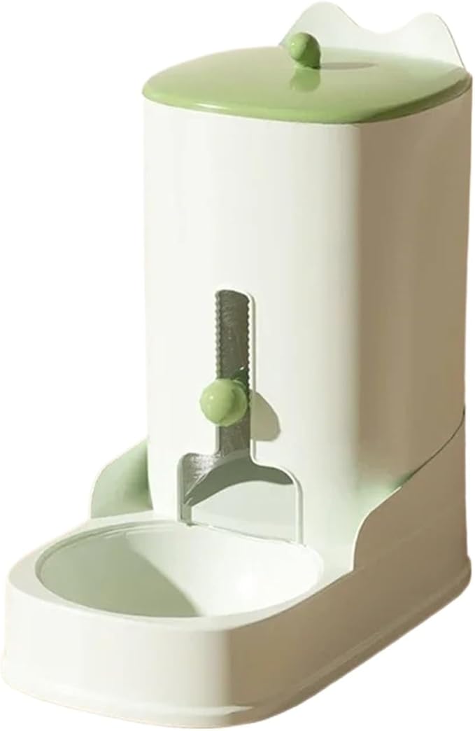 Large Capacity Automatic Pet Food & Water Dispenser, 2-in-1 Feeder & Drinker Bowl for Cats & Dogs Pet Supplies(Green f)