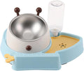 3 in 1 Pet Tableware Dog Food Bowl Automatic Water Dispenser Tilted Elevated Stainless Steel Bowl Detachable Waterer