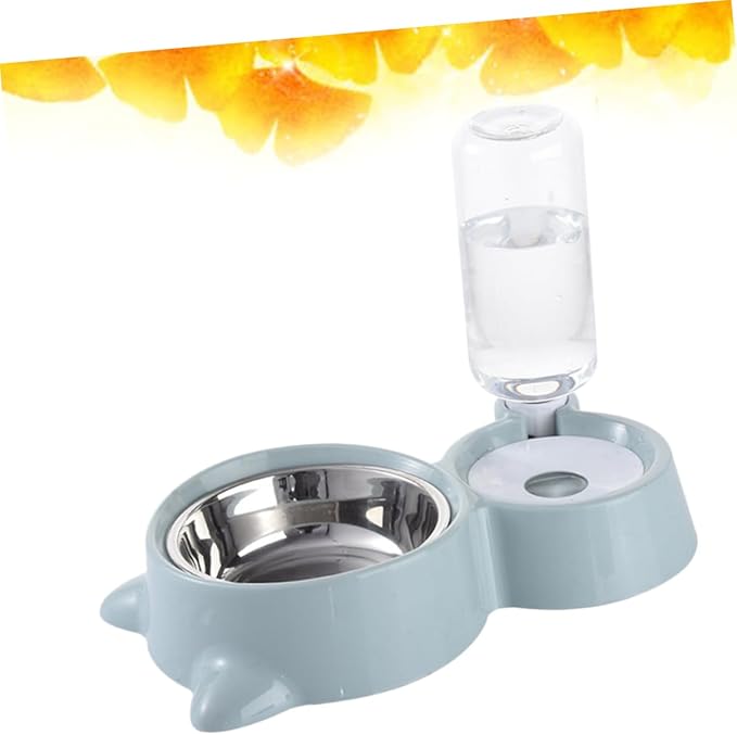 Pet Dual Water Food Feeder Bowl for Cats and Dogs Unique Design Non-tip Smooth Convenient Feeding Automatic Dispenser for Indoor Use