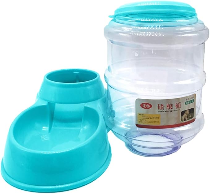 Food Dispenser Pet, Automatic Pet Water Food Dispenser 3.8L Large Capacity Self-Dispensing Pet Feeder Waterer Cat Dog Feeding Bowl Drinking Water/Automatic Feeding Pet Supplies 2#/13 ( Color : Light P