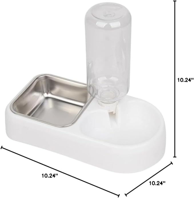 SUPVOX Double Pet Water Feeder Automatic Drinking Tool for Dogs Cats Unique Design Convenient Practical Pet Supplies White Color Smooth