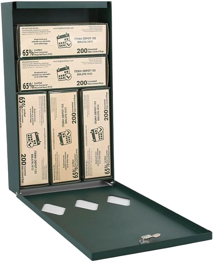 Dog Waste Depot® Depot Doggies™ - Green - Unscented - 65% (PCR) Post Consumer Recycled Dog Waste Roll Bags - 50% thicker than competitor, fits the House dispenser (10 Rolls = 2000 bags)