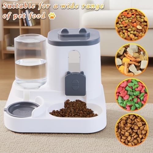 Automatic Pet Feeder & Water Dispenser Set for Dogs & Cats - Large Capacity Feeding & Hydration Station, Ideal for Dogs, Cats & Pets (Black)