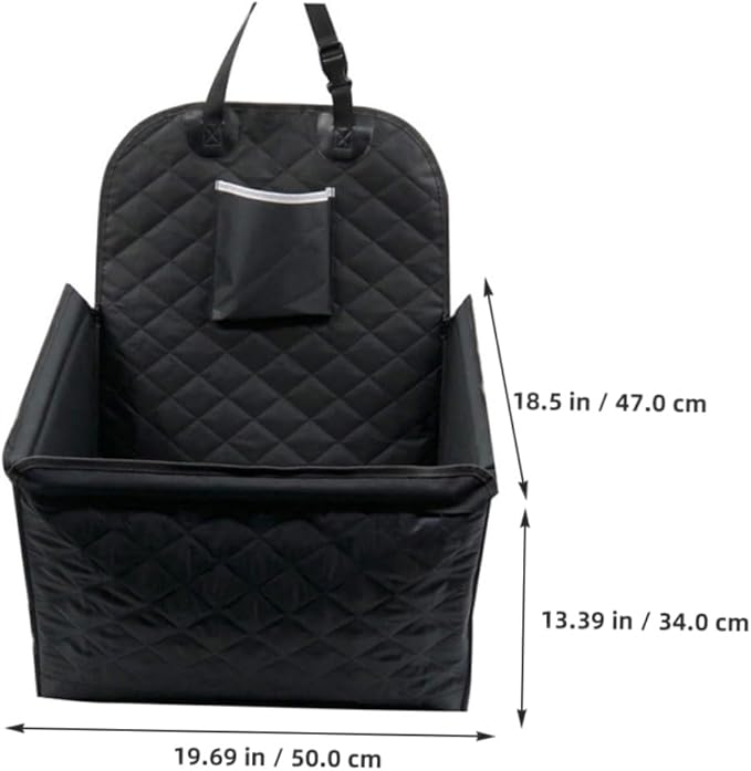 Dog Car Seat Cushion Pet Car Bed Storage Pocket Safety Belt for Travel Thickened Portable Easy to Install