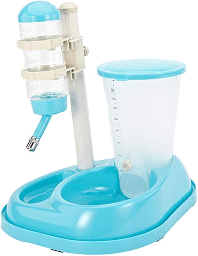 Pet Water Bottle Feeding Bowl Dog Automatic Feeder Food Water Dispenser for Dogs and Cats (Blue)