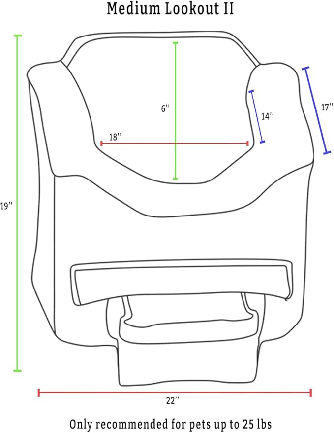 Snoozer Dog Car Seat with Storage Tray: Lookout II Dog Booster Car Seat for Pets up to 25lbs, Helps Alleviate Travel Sickness & Fear for Dogs, Removable Washable Cover – Palmer Dove, Size Medium