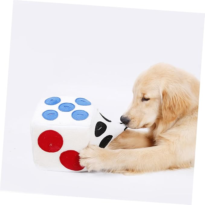 BESPORTBLE Funny Plush Dog Dice for Pets Creative Sniffing Training Plush Interactive Soft Animal for Puppies and Dogs Easy to Clean Playmate
