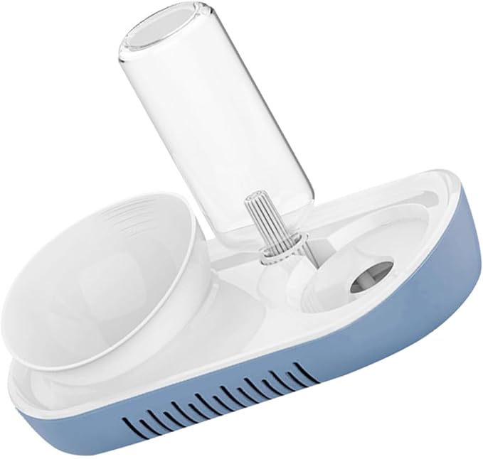 1set Automatic Gravity Pet Water Dispenser Food Bowl for Cats and Small Dogs Non-Skid Base Material Easy to Comfortable Feeding Height Nordic Blue Design