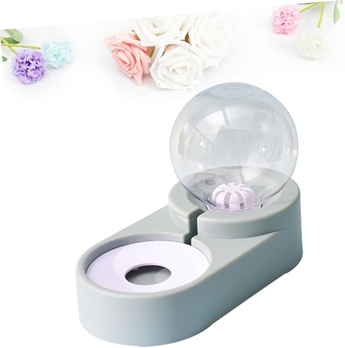 Toyvian Creative Automatic Water Feeder for Pets Double Bowl Design Blue for Cats and Dogs Smooth Surface Safe and Convenient Hydration