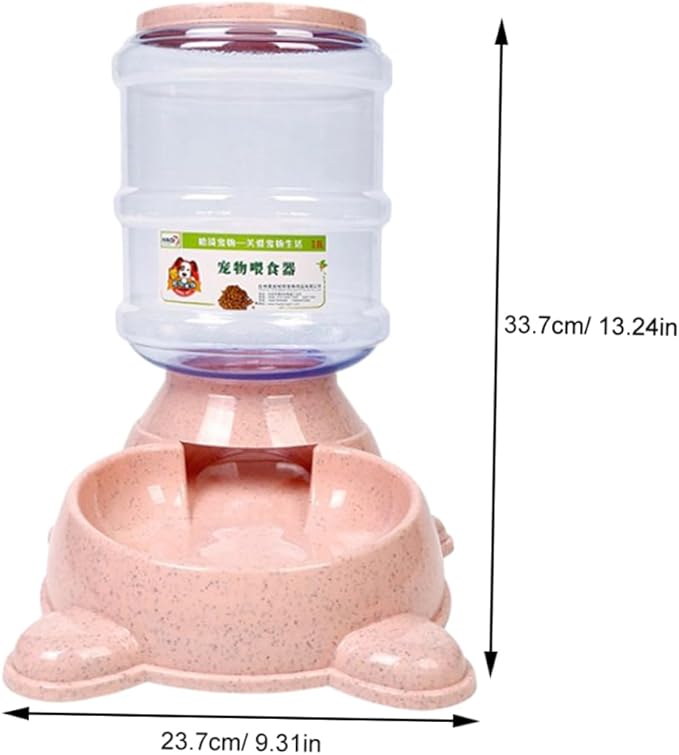1 PC Adorable Bear Shaped Pet Feeder Refillable Food Dispenser and Holder for Capacity Automatic Food Bowl Easy to Design for Home and Shop Pink