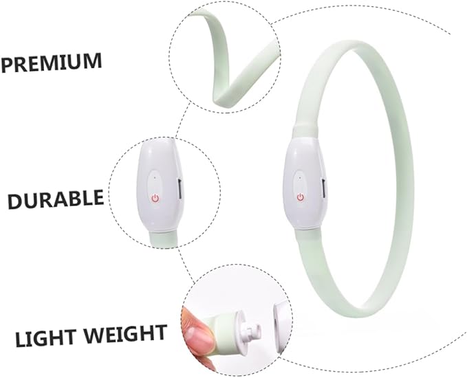 USB Charging Dog Collar Luminous LED Light Up Pet Collar Durable Wear Resistant Material Safe for Skin Multiple Lighting Modes for Night Walking Safety