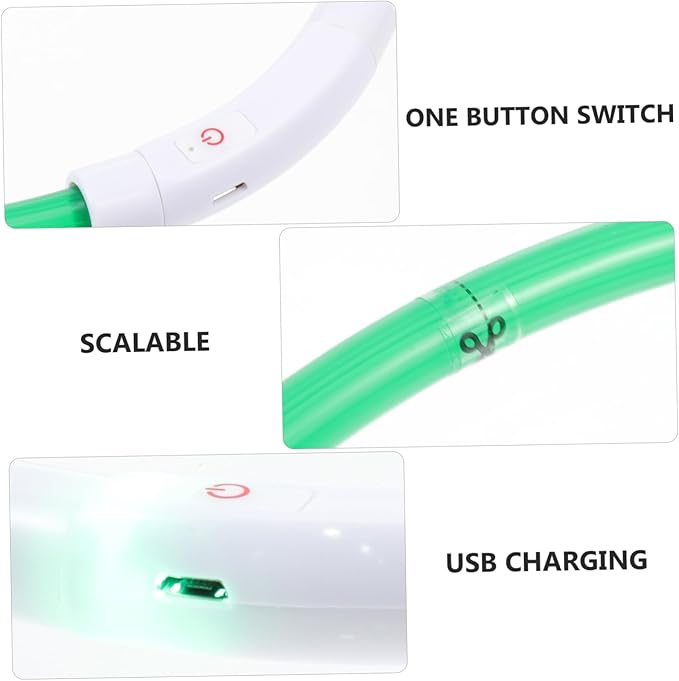 Milisten USB Rechargeable Luminous Dog Collar Flashing Led Light for Night Safety Pet Supply Lightweight Durable with Unique Design for Eye-catching Style