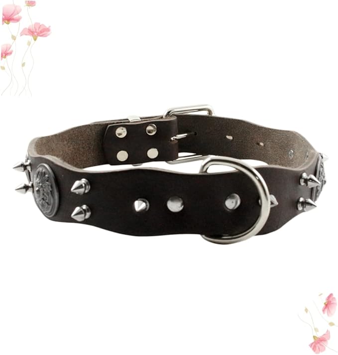 Pet Cowhide Collar for Medium Large Dogs Adorable Leather Dog Necklace and Stylish Necklet