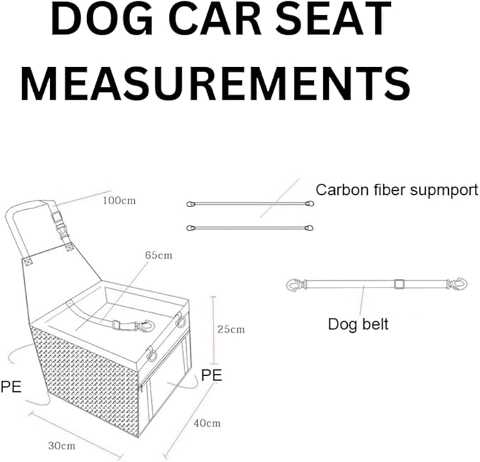 Medium Dog Car Seat Booster – Collapsible & Comfy Puppy Travel Carrier, with Clip-On Safety Leash and PVC Support Pipe for Anti-Collapse, Perfect for Small Dogs and Cats from to 25lbs LOYALBARK