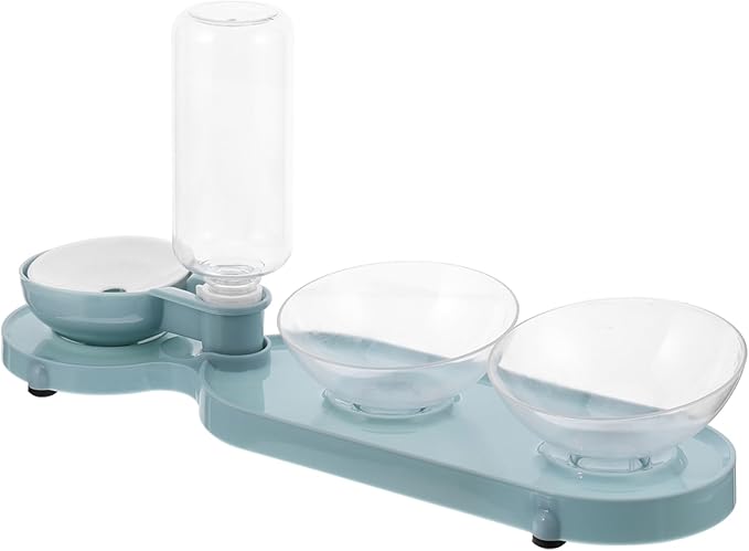Mipcase Cat Water Feeder Pet Automatic Water Bottle Double Bowels Raised Cat Bowl Material