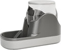 Automatic Pet Feeder with Transparent Tank - Large Capacity and Automatic Easy Cleaning Water Refill Design and Top Lid Gravity Water Bowl Cat Dog Feeder. Grey A
