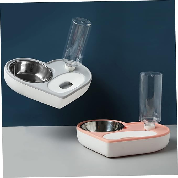 BESPORTBLE Dog Water Bowl Dispenser Auto Pet Drinking Supplies Heart Shaped Bowl Non-Slip Pet Water Feeder Cat Dog
