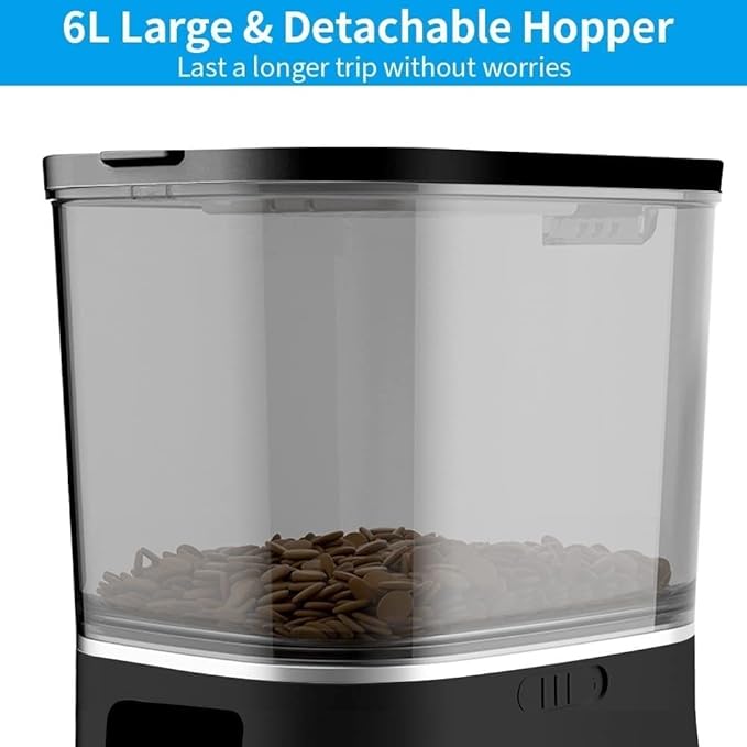 Dispenser Automatic Feeders6L Programmable FeederStainless Steel Bowl Pet Feeder for s and Dog Timed Food DispenserAuto Feederw/Voice RecorderDetachable Hopper cat Fountain