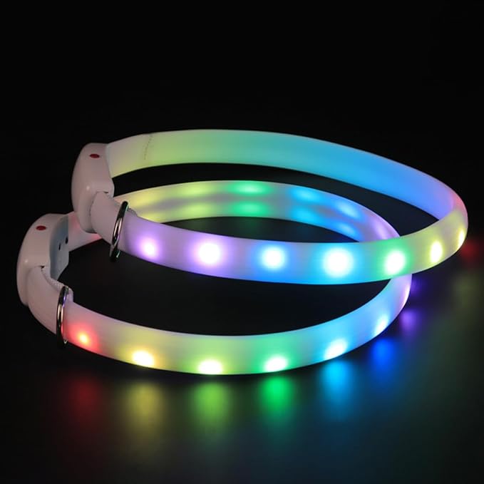 SUPVOX USB Rechargeable LED Dog Collar Luminous Pet Collar for Night Safety for Dogs Durable and Comfortable Design for