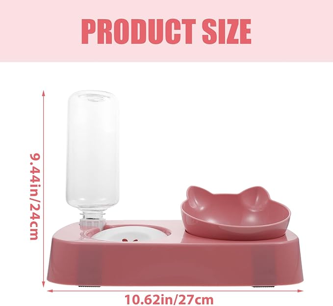 POPETPOP 1set Automatic Pet Water Dispenser and Food Serving Bowl for Dogs and Cats -Spill Design Use