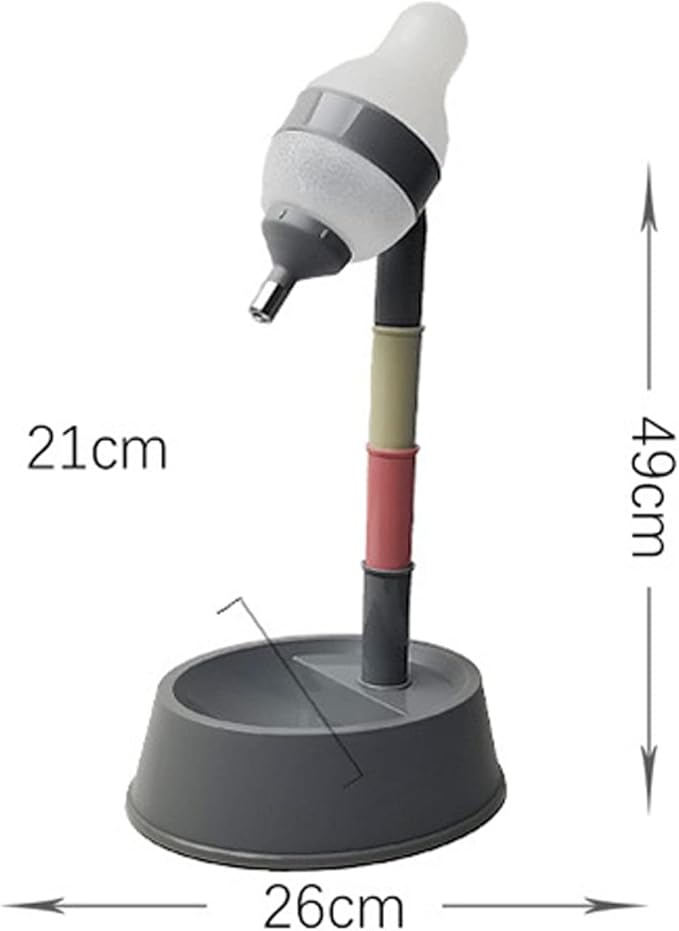 Pet Standing Water Dispenser, Height Adjustable Cat Dog Standing Bowl with Detachable Pole Automatically Feeding Water (Deep Gray Bottom)