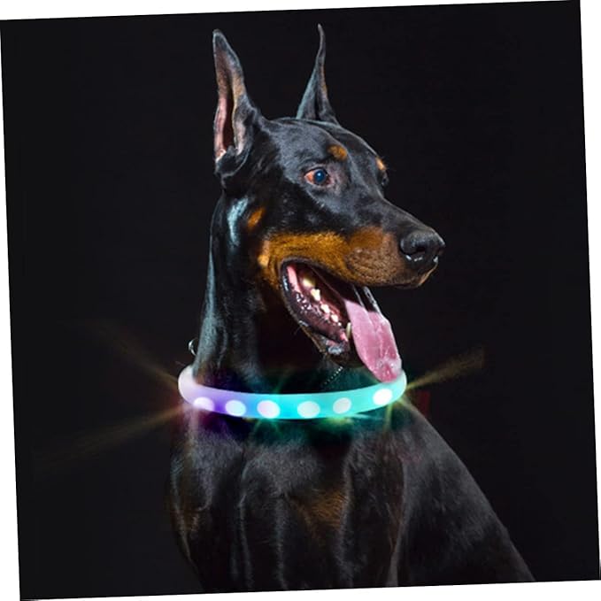 USB Rechargeable Luminous Dog Collar Led Pet Collar for Nighttime Safety Charming Design Mildly for Rainy Days Convenient Charging Durable for Daily Use