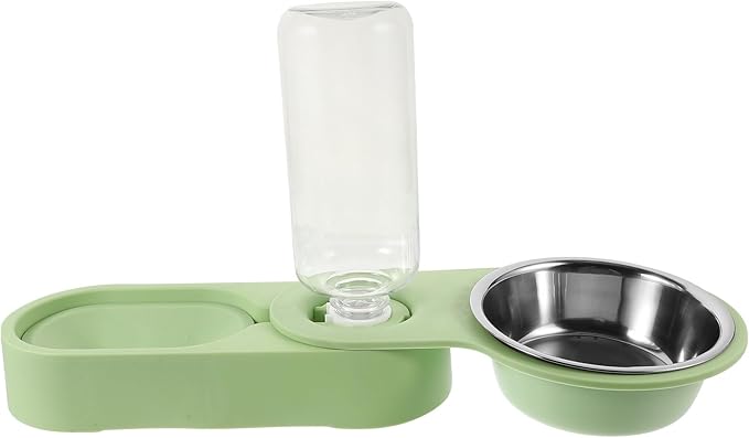 HEMOTON Stainless Steel Cat Bowl Double Feeding Bowls Rotatable Corner Foldable Pet Food Feeder with Detachable for Cats and Small Dogs