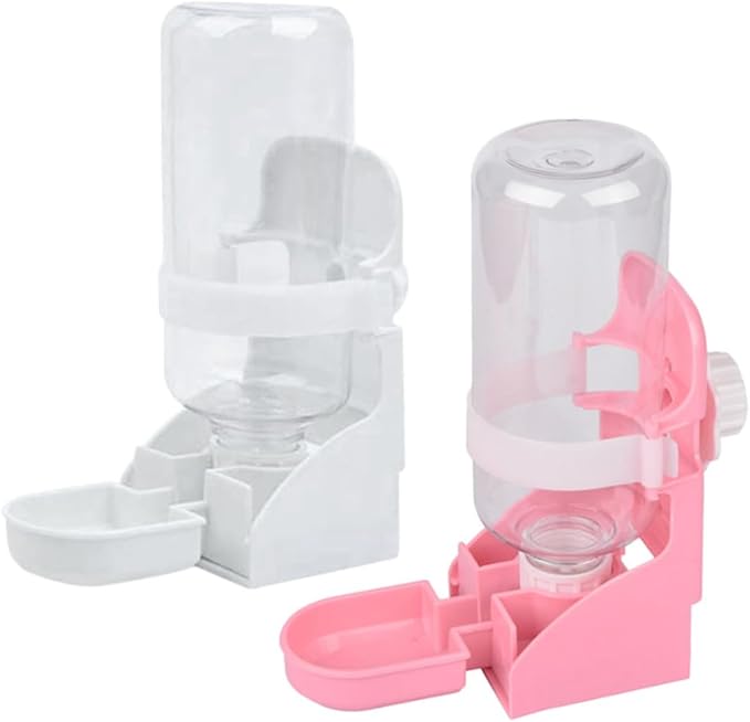 YARNOW Pet Automatic Water Feeder for Dogs and Cats Hanging Cage Drinking Tool Design Convenient Pet Supplies White