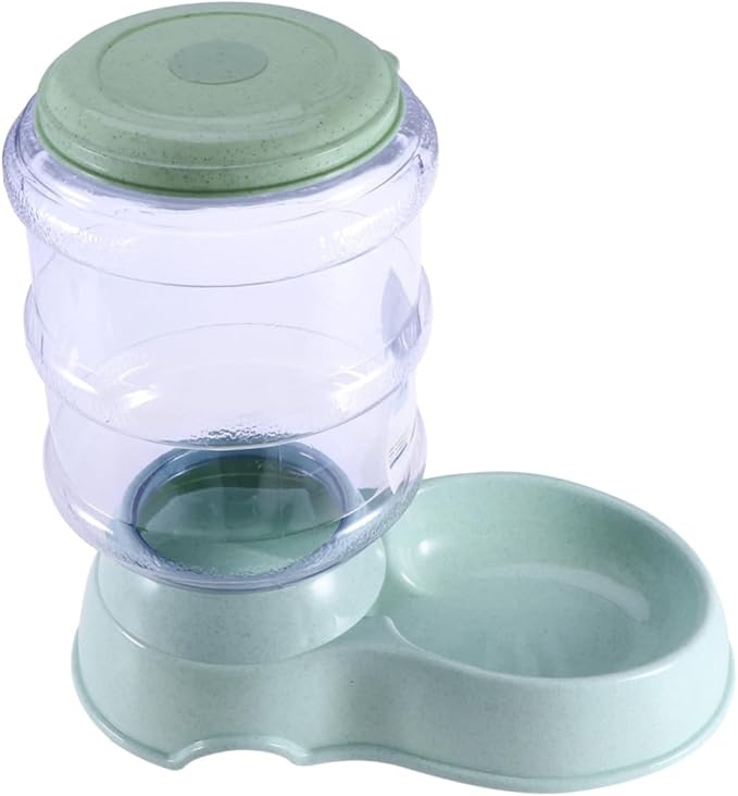 Automatic Pet Food and Water Dispenser Dog Cat Feeder Bowl Easy to Clean Fresh and Clean Water for Pets for Home Use Green