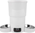 Automatic Pet Feeder, Intelligent Timing Control, 5L Dual Bowl Stainless Steel Food Dispenser with Emergency Power System, Freshness Container Visible Design Easy Cleaning, 6 Meals