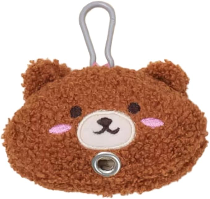 Dog Poop Bag Holder with Carabiner | Soft Plush Animal Dispenser | Cute Pet Waste Bag Pouch for Leash or Backpack | Dog Walking Accessory | Easy Pull Roll Storage