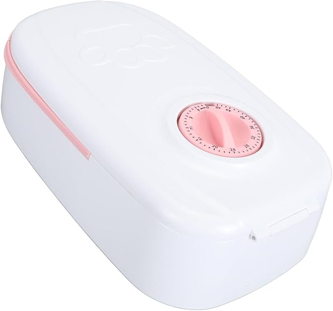 Detachable Automatic Pet Feeder Rotating Buckle Cat Food Dispenser for CatsDogs WetDry Food Ice Bags 9.4x5.5x3.0in (Pink)