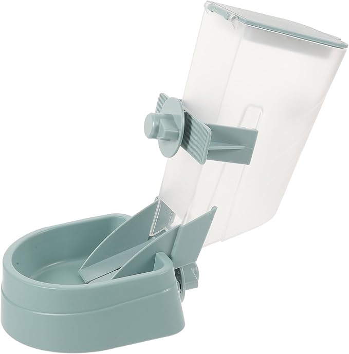 2L Hanging Pet Feeder Bowl Automatic Dog Food Dispenser for Cage Mounting, Blue Durable Plastic Slow Feeder Suitable for Puppies and Small Dogs