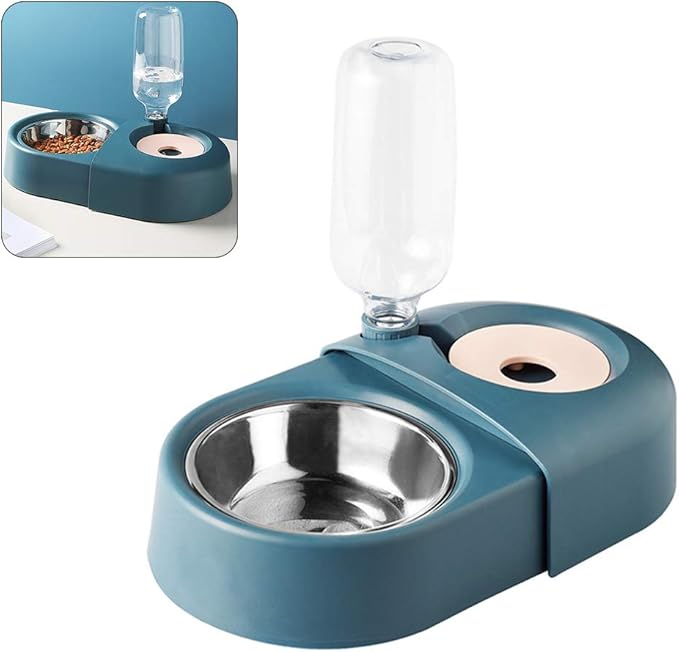 Mipcase Creative Automatic Pet Feeding and Drinking Bowl Non-tip Design Removable Bowls for Cats and Dogs Convenient Dual Function for Food and Water