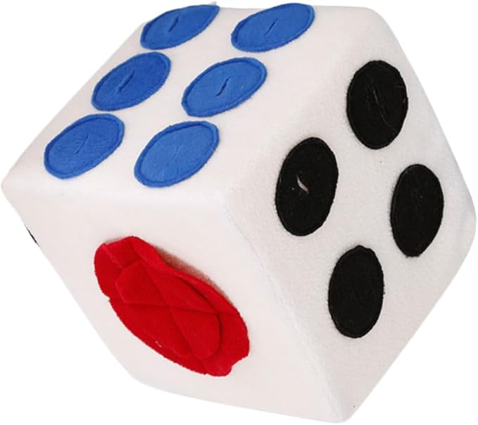 Dog Plush Training Toy Creative Sniffing Dice for Pets Soft and Plush Material for Play and Enrichment Activities White