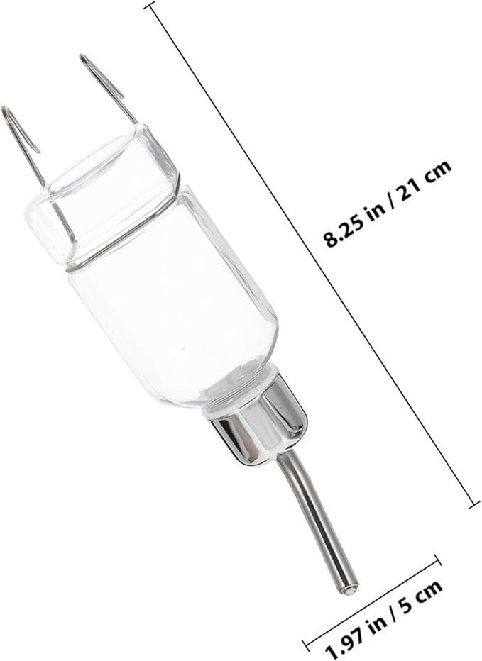 Automatic Pet Water Dispenser Small Transparent Hanging Bottle Pressure Resistant Dog Feeding Tool for Cage Wall Safe Odorless Material for Rabbits and Dogs