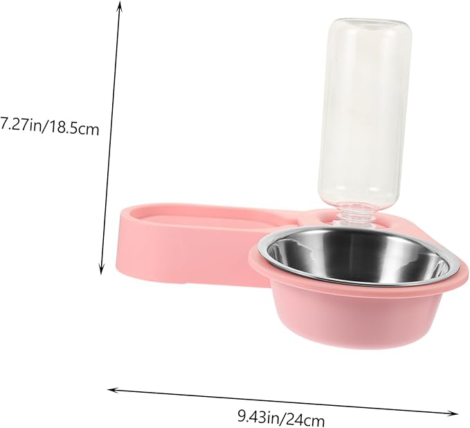 Cat Feeder Dispenser Auto Feed Elevated Stainless Steel Bowl Food Water