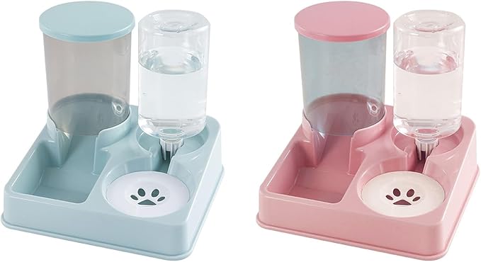 2 in 1 Automatic Dog Water Food Bowl Water Dispenser for Pet Lovely Dog Feeder Raised Food Container Bowl