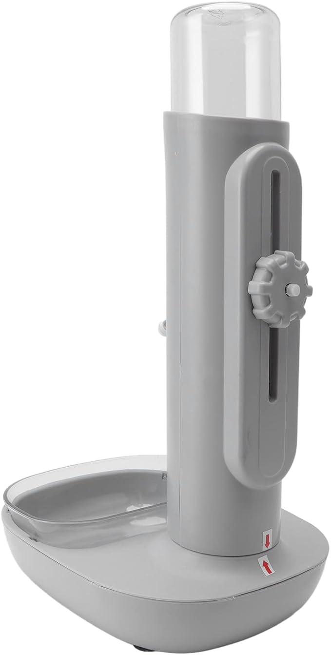 Pet Water Dispenser with a Food Bowl, Height Water Dispenser 480ml Bottle Automatic Standing Drinking Machine for Cat Dog