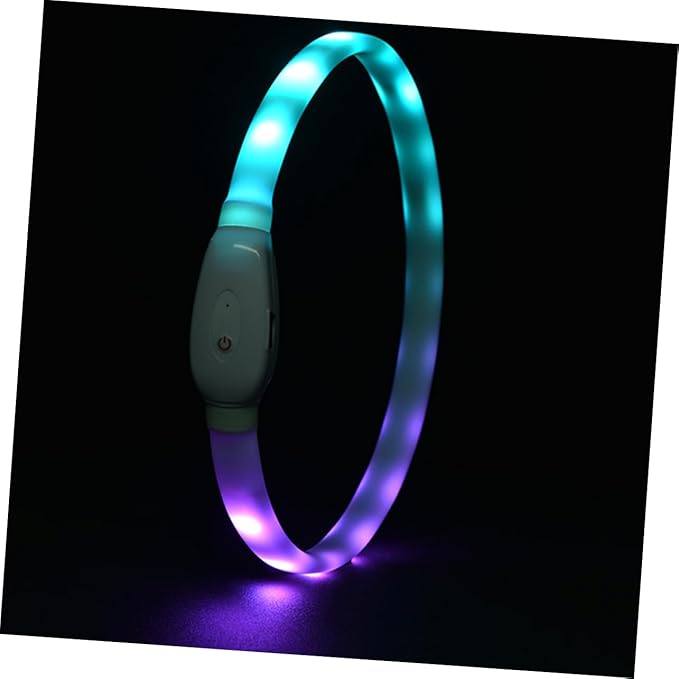 Alasum USB Rechargeable LED Pet Collar Durable Dog Collar with Night Safety for Pets