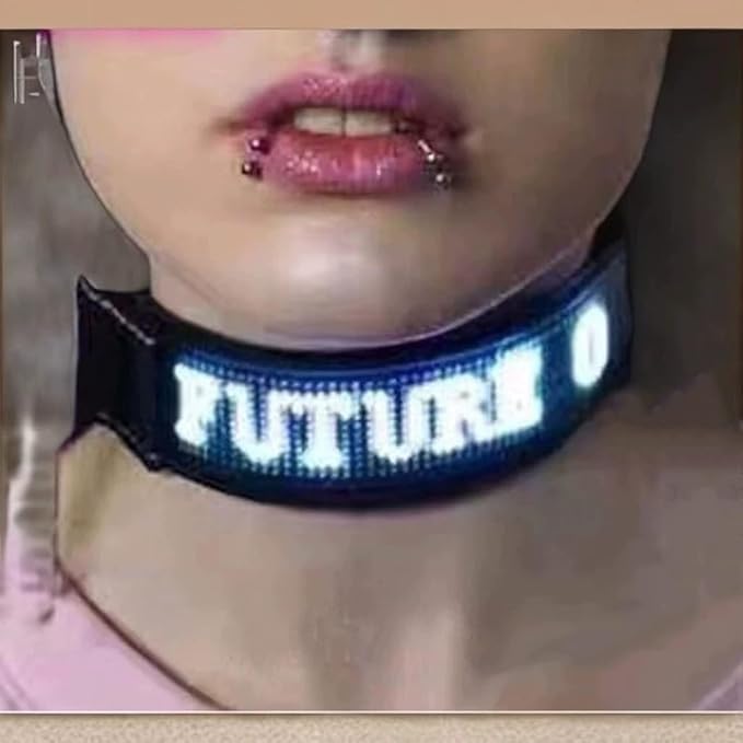 Led Dog Collar for App Programmable Text Flashing Light Up Cosplay Accessories- USB Rechargeable Hand and Leg Rings Cat Digital Pet Collar Weatherproof Fits for Small Medium Dog (White LED)